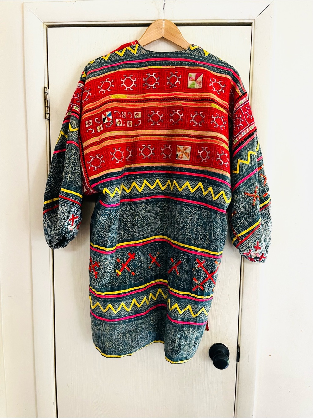 VTG OOAK Tribal Kantha Boho Festival Artisan Kimono Lightweight Patchwork Jacket - Picture 7 of 10